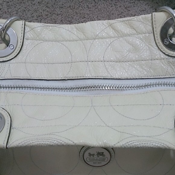 Coach - Yellow Leather & Canvas Diaper/Tote Bag - Picture 8 of 11